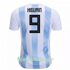 Camisolas de Futebol Argentina Higuain 9 Equipamento Principal Copa do Mundo 2018 Manga Curta